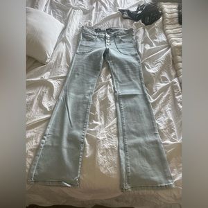 light blue flare jeans